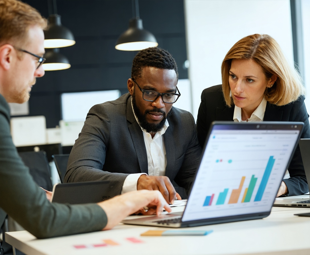 Consultores analizando datos